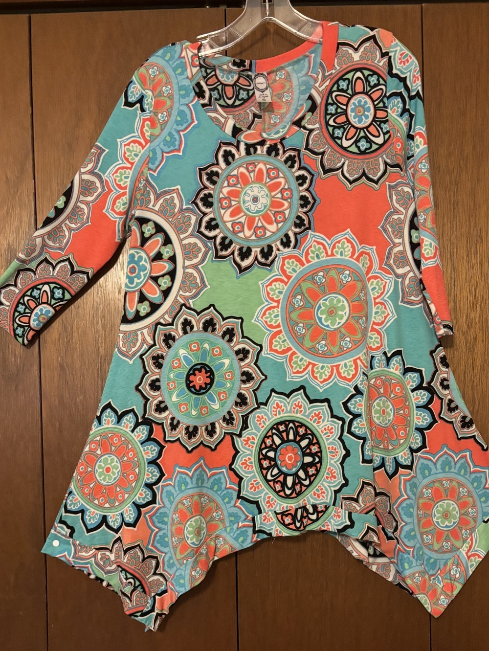 Honeyme Women’s Multicolor Medallion Print Tunic Top